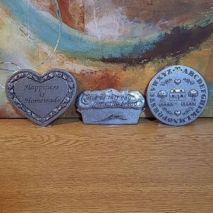 Vtg Carson Bread Bun Warmers Happiness is Homemade Daily Bread ABCs - Set of 3